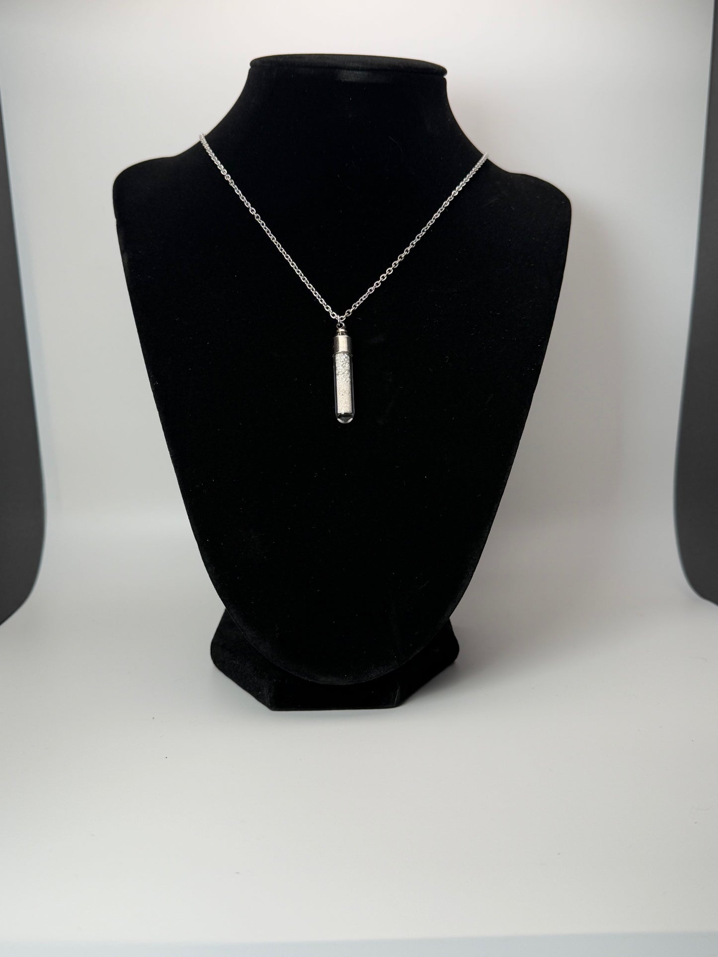 ETERNALLY CONNECTED SILVER CRYSTAL & ASH PENDANT