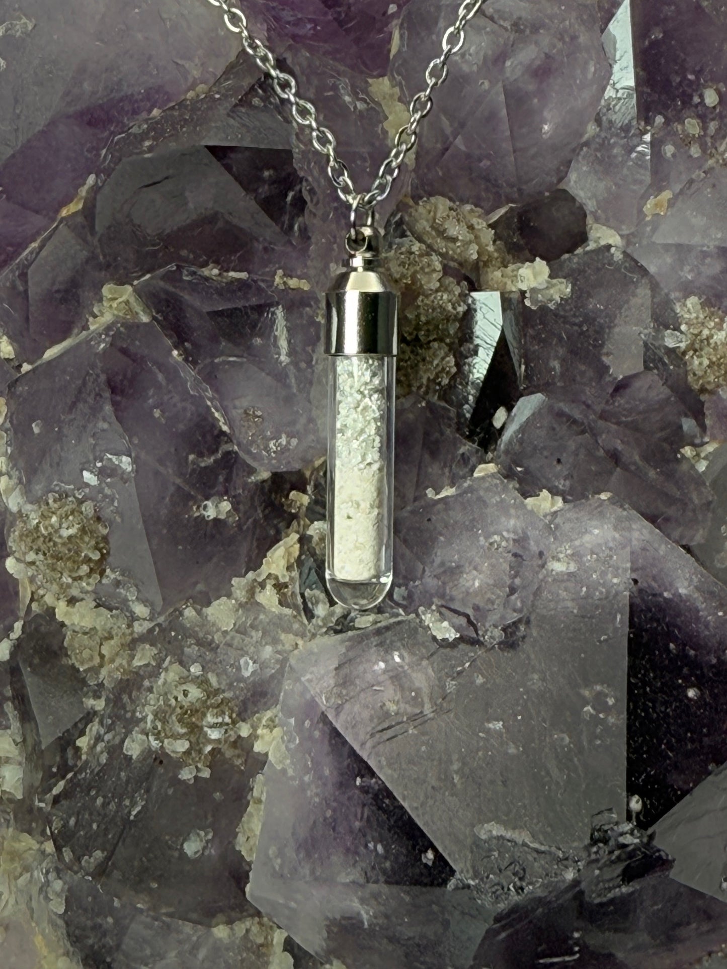 ETERNALLY CONNECTED SILVER CRYSTAL & ASH PENDANT