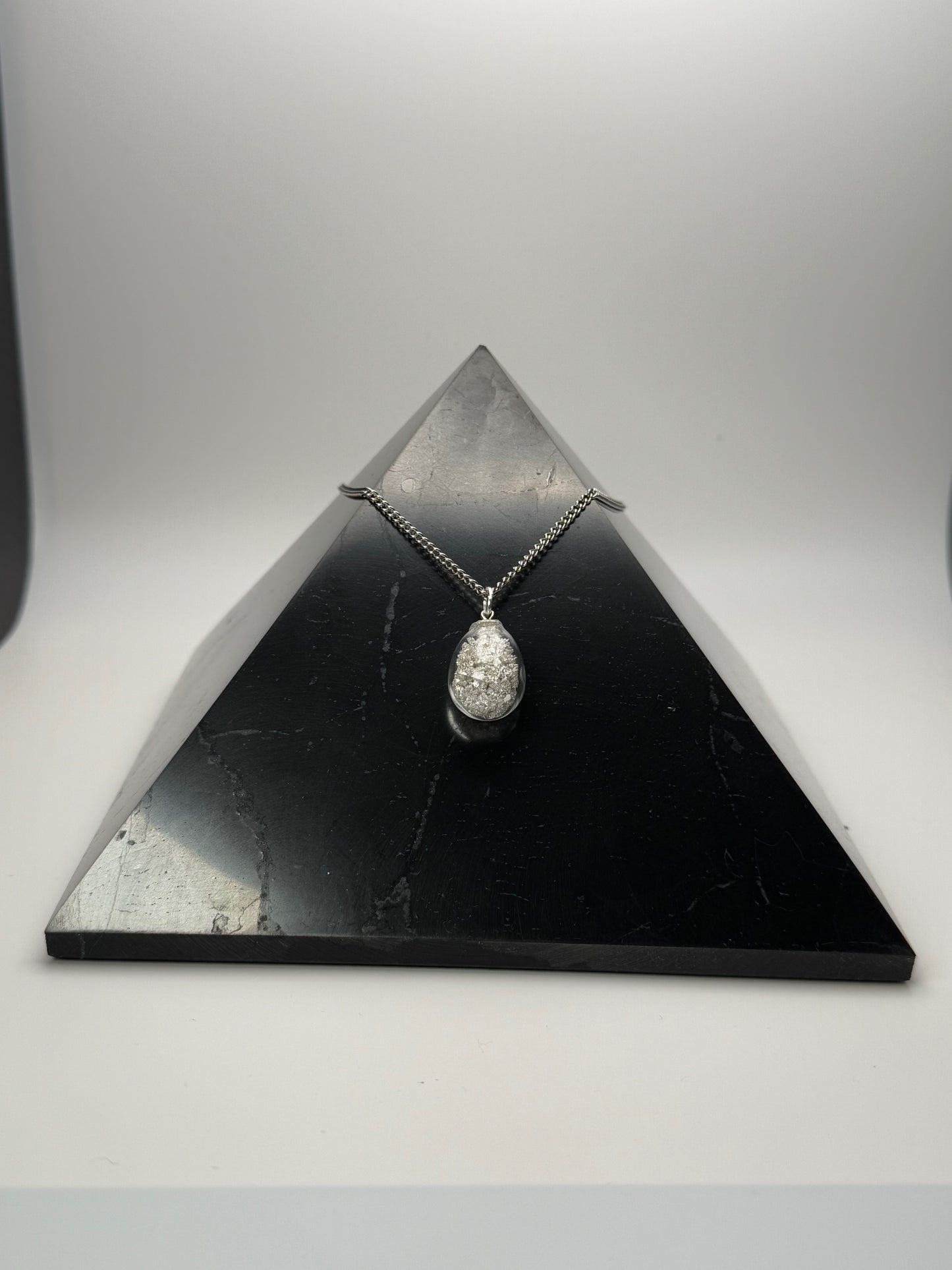 TALISMAN TEARDROP PENDANT FILLED WITH 6(g) of PURE .999 SILVER CRYSTAL