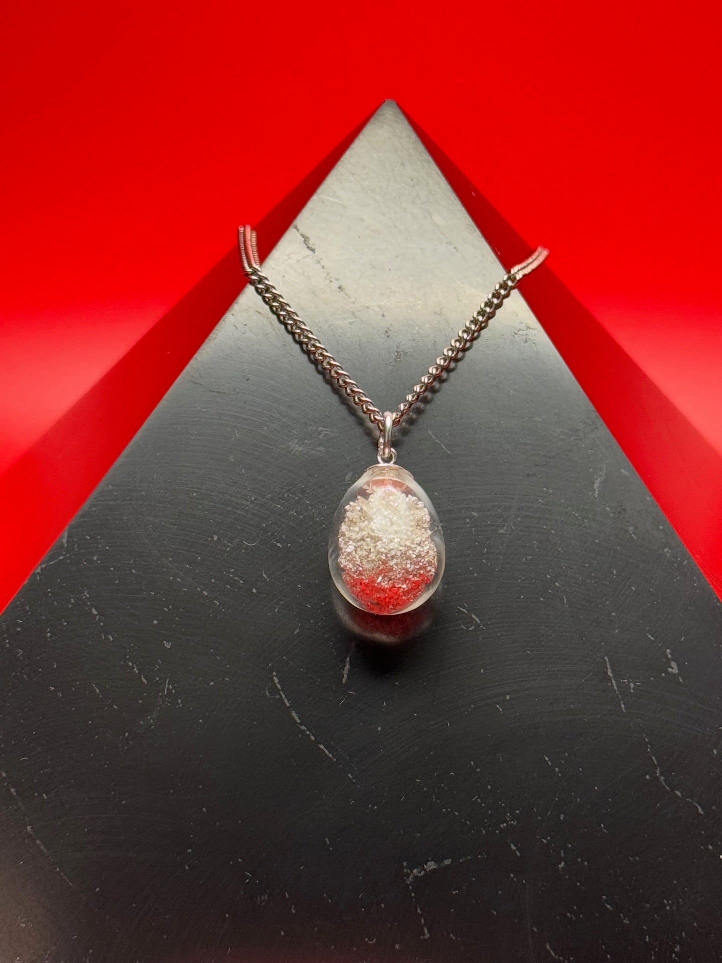 TALISMAN TEARDROP PENDANT FILLED WITH 6(g) of PURE .999 SILVER CRYSTAL
