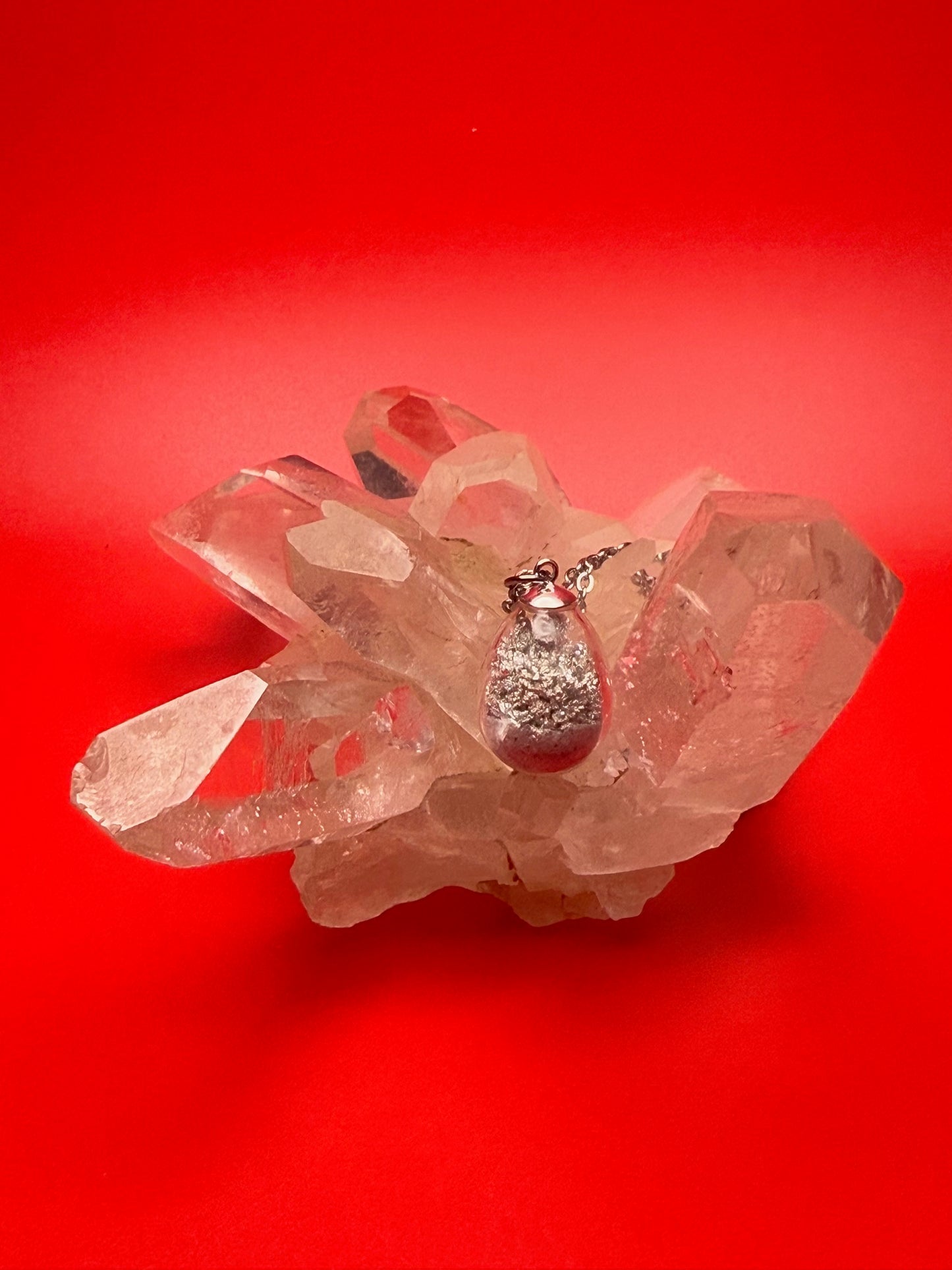 ETERNALLY CONNECTED SILVER CRYSTAL & ASH PENDANT