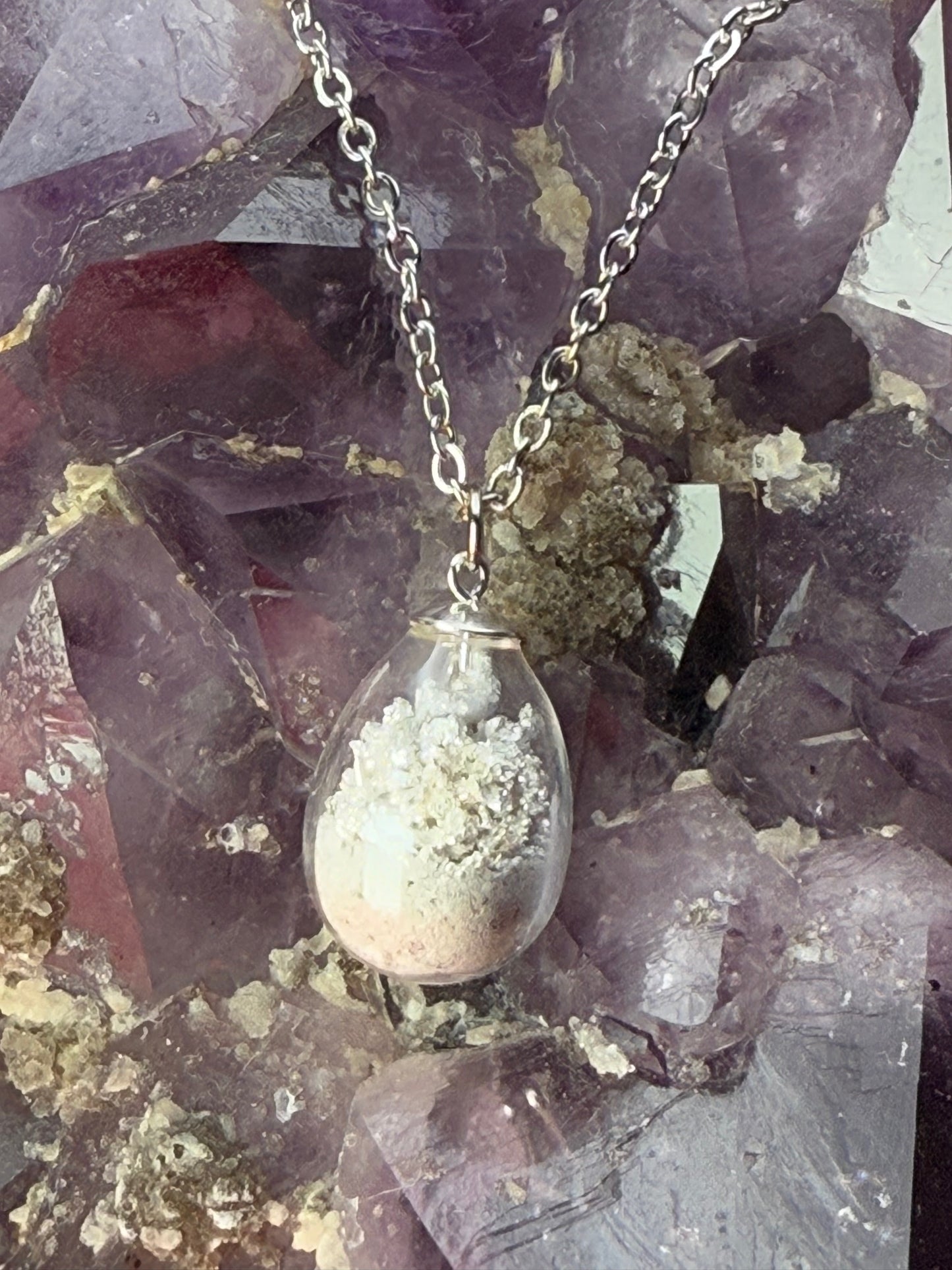ETERNALLY CONNECTED SILVER CRYSTAL & ASH PENDANT