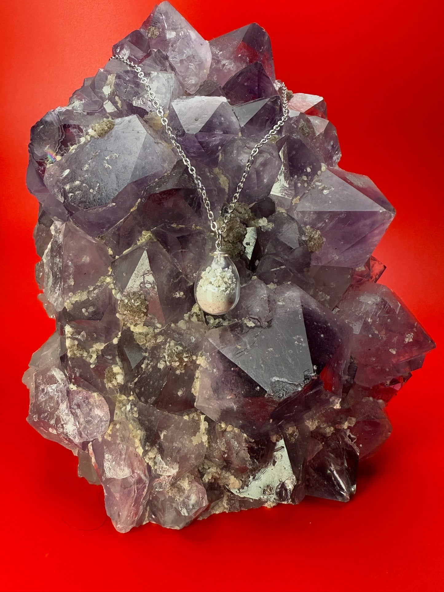 ETERNALLY CONNECTED SILVER CRYSTAL & ASH PENDANT
